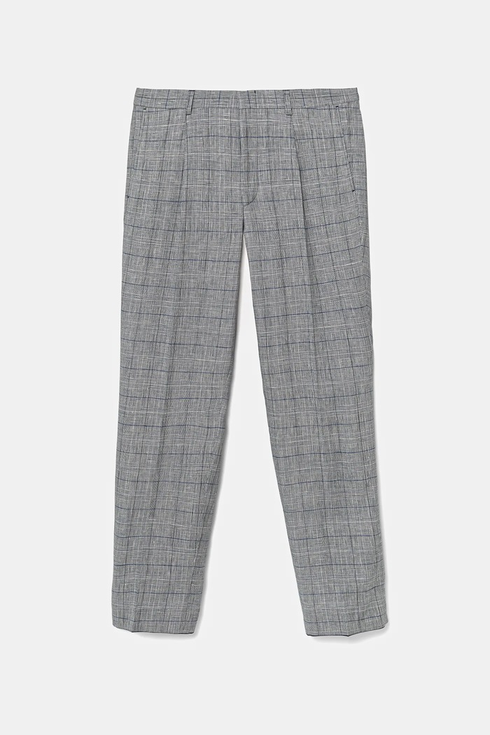 Lněné kalhoty Michael Kors chinos šedá MK0SP01077