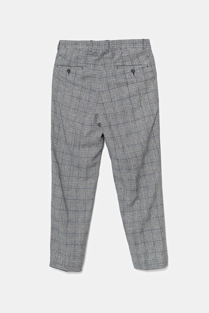 Lněné kalhoty Michael Kors MK0SP01077 šedá SS25