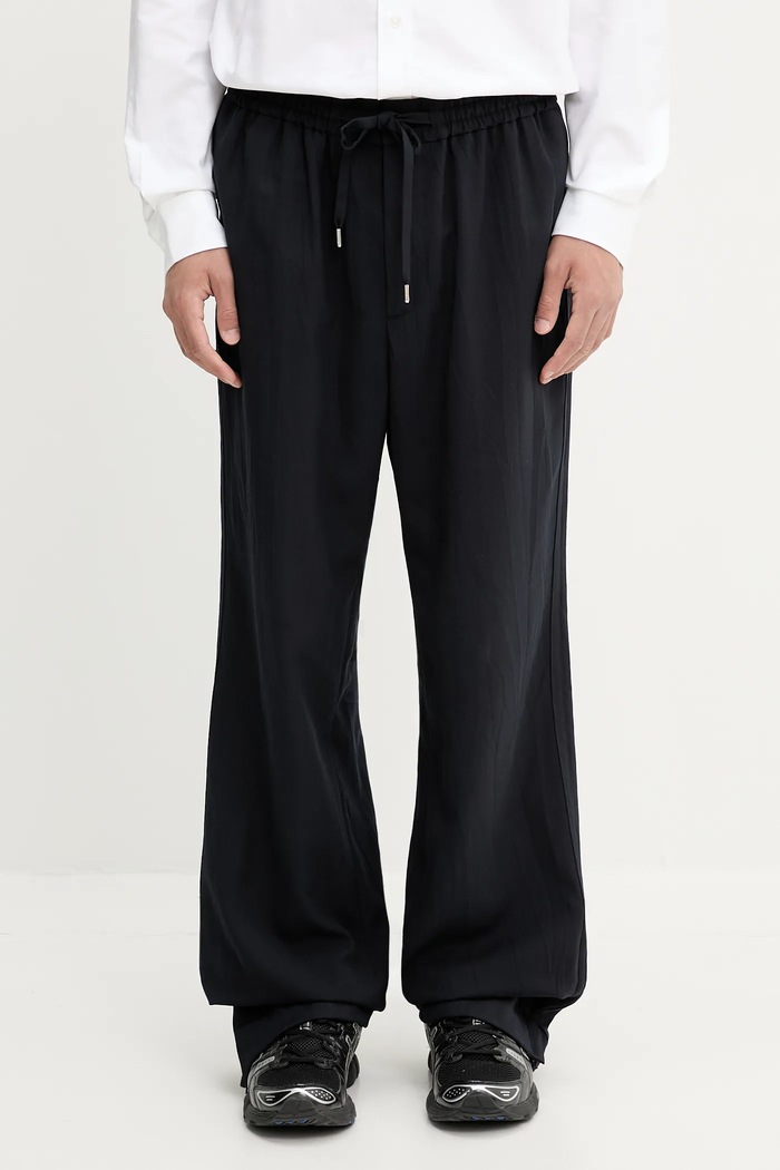 AMBUSH spodnie z domieszką wełny Suit Pants tkanina granatowy 12115314