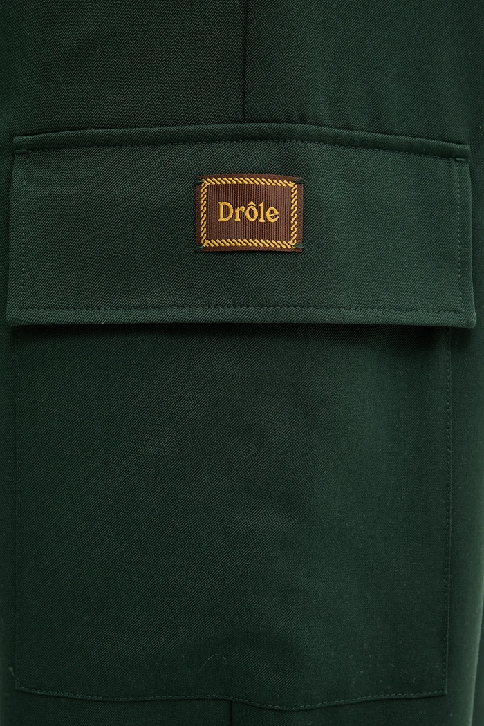 Drôle de Monsieur spodnie z domieszką wełny Le Pantalon Cargo Laine zielony G.BP148.PL127.FGN