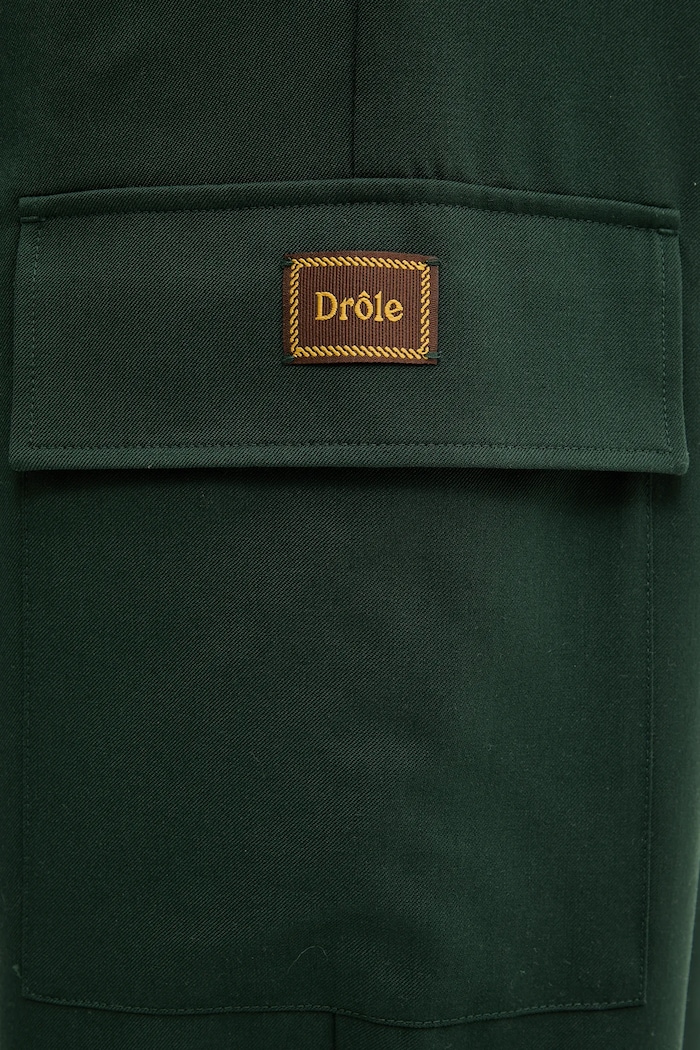 Drôle de Monsieur spodnie z domieszką wełny Le Pantalon Cargo Laine zielony G.BP148.PL127.FGN