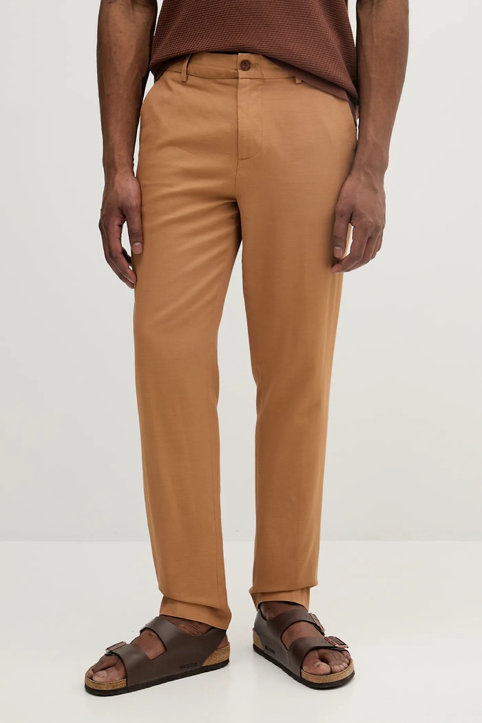 Sisley spodnie bawełniane bawełna brązowy 4GJ0SF057