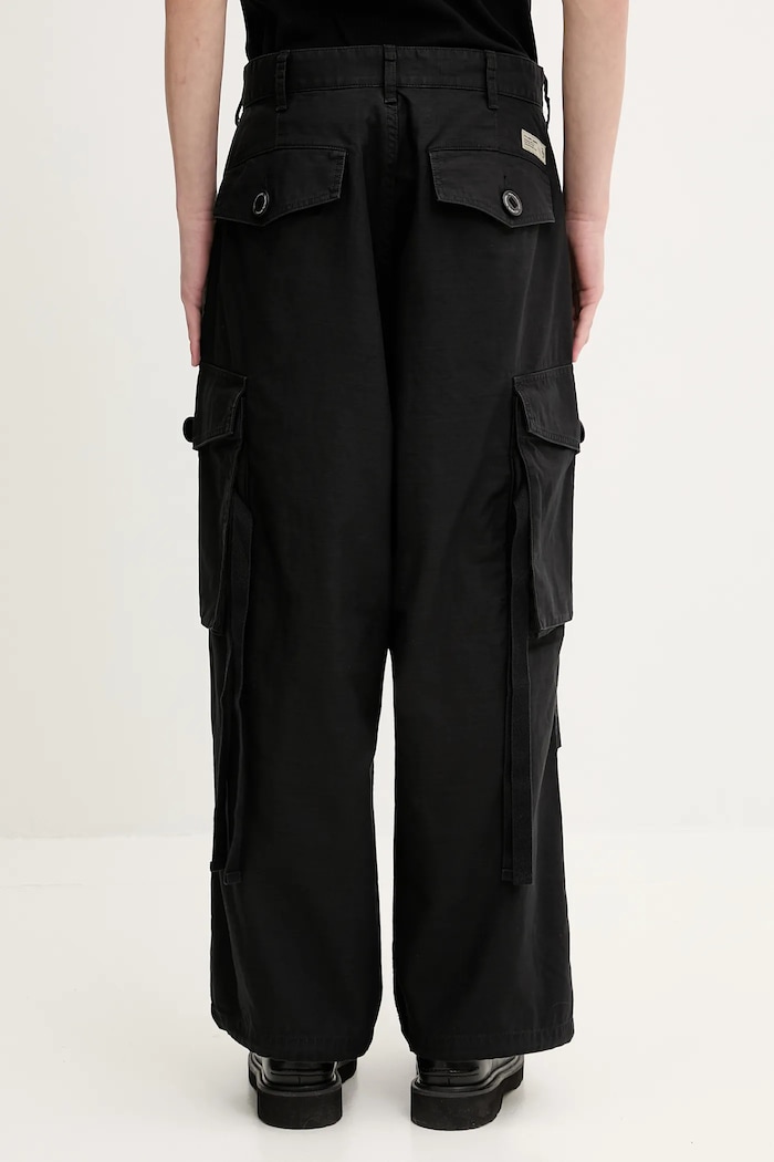 Clothing NEIGHBORHOOD cotton trousers Wide Cargo Pants 251SPNH.PTM06 black