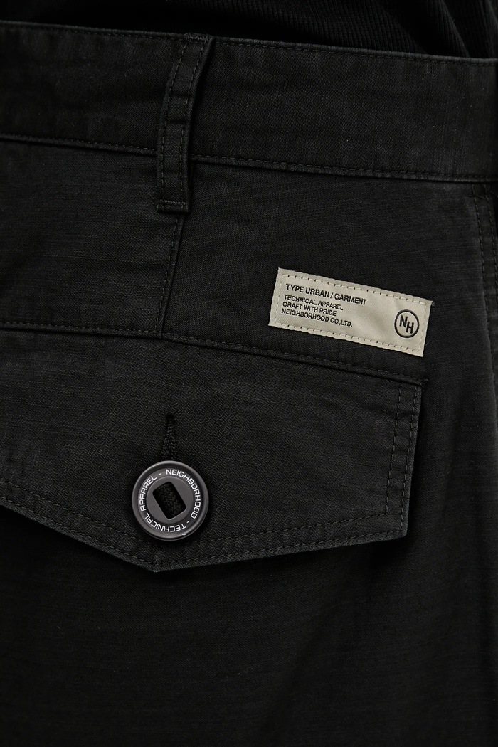 NEIGHBORHOOD cotton trousers Wide Cargo Pants 251SPNH.PTM06 black