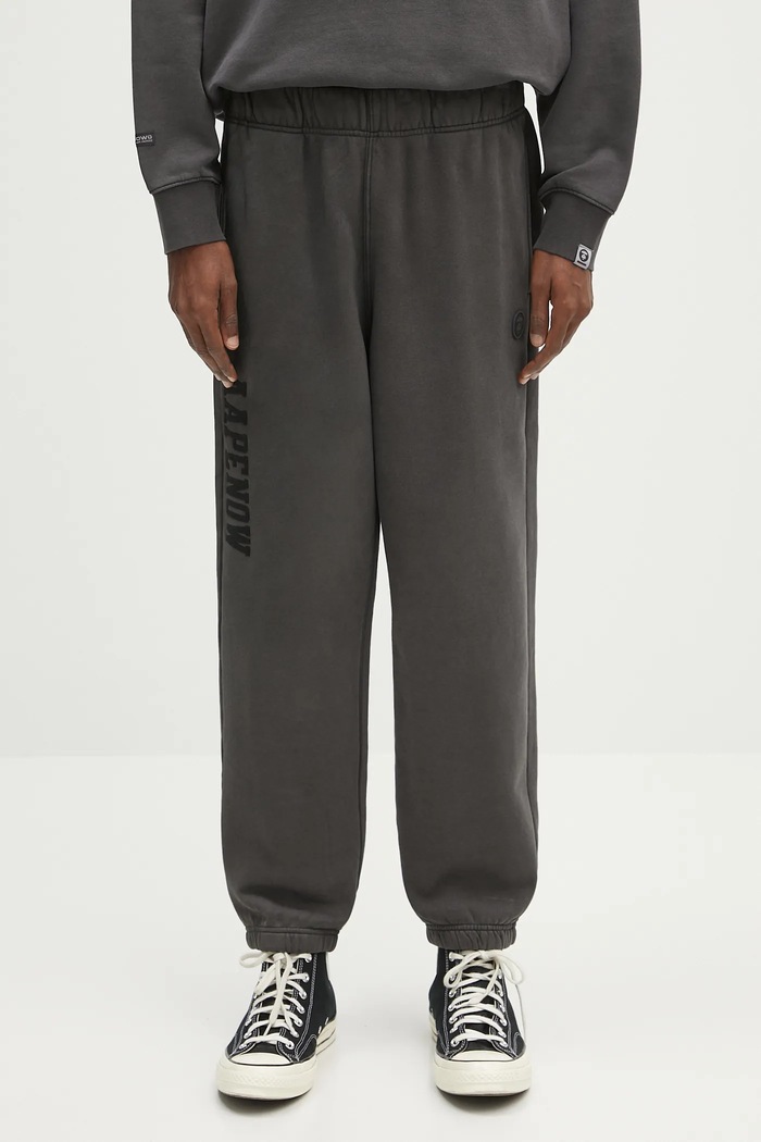 Βαμβακερό παντελόνι AAPE Now Sweat βαμβάκι μαύρο AAPPTMB627XXN