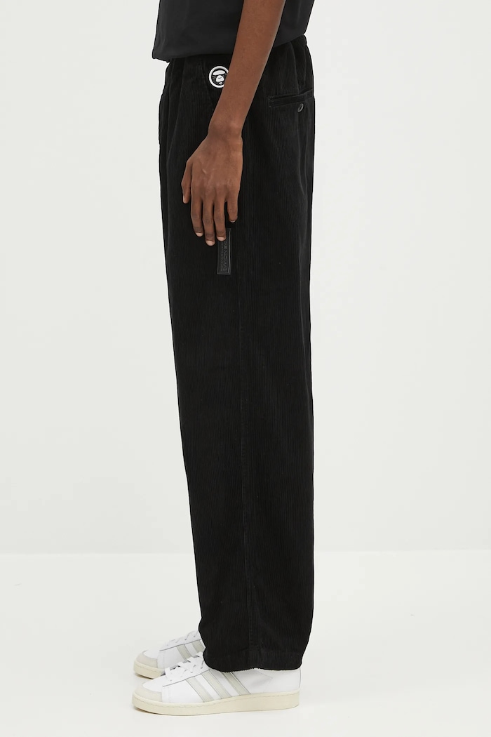 AAPE κοτλέ παντελόνι Now Woven AAPPTMB620XXN μαύρο SS25