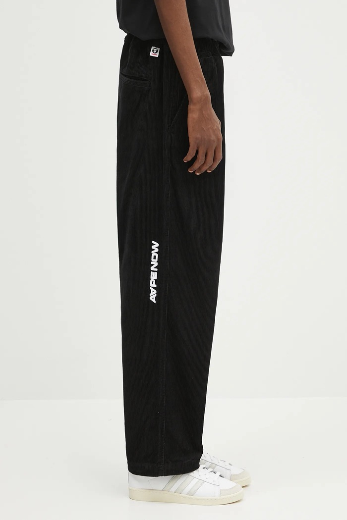 AAPE κοτλέ παντελόνι Now Woven μαύρο AAPPTMB620XXN