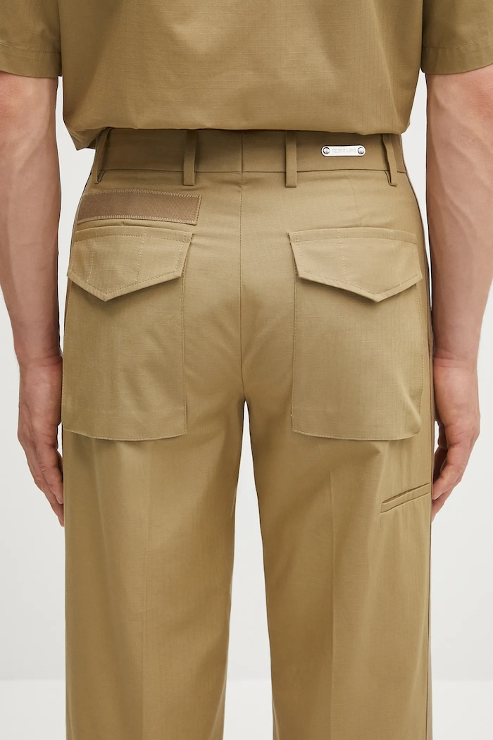 Helmut Lang pamut nadrág FIELD.CARPENTER.COMP zöld P01HM201
