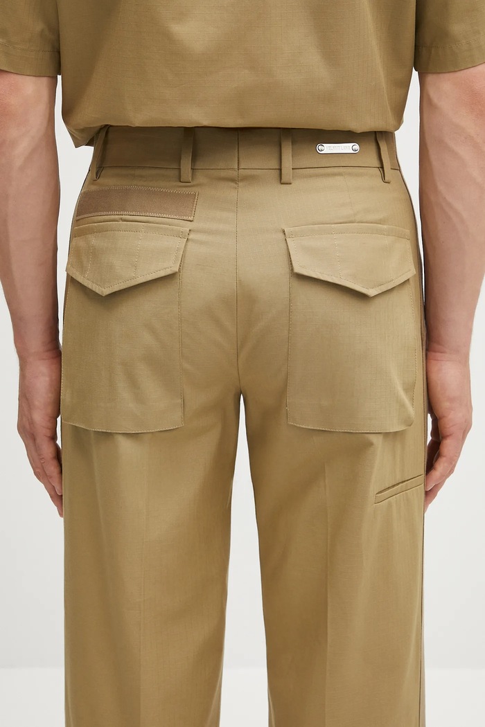 Βαμβακερό παντελόνι Helmut Lang FIELD.CARPENTER.COMP πράσινο P01HM201