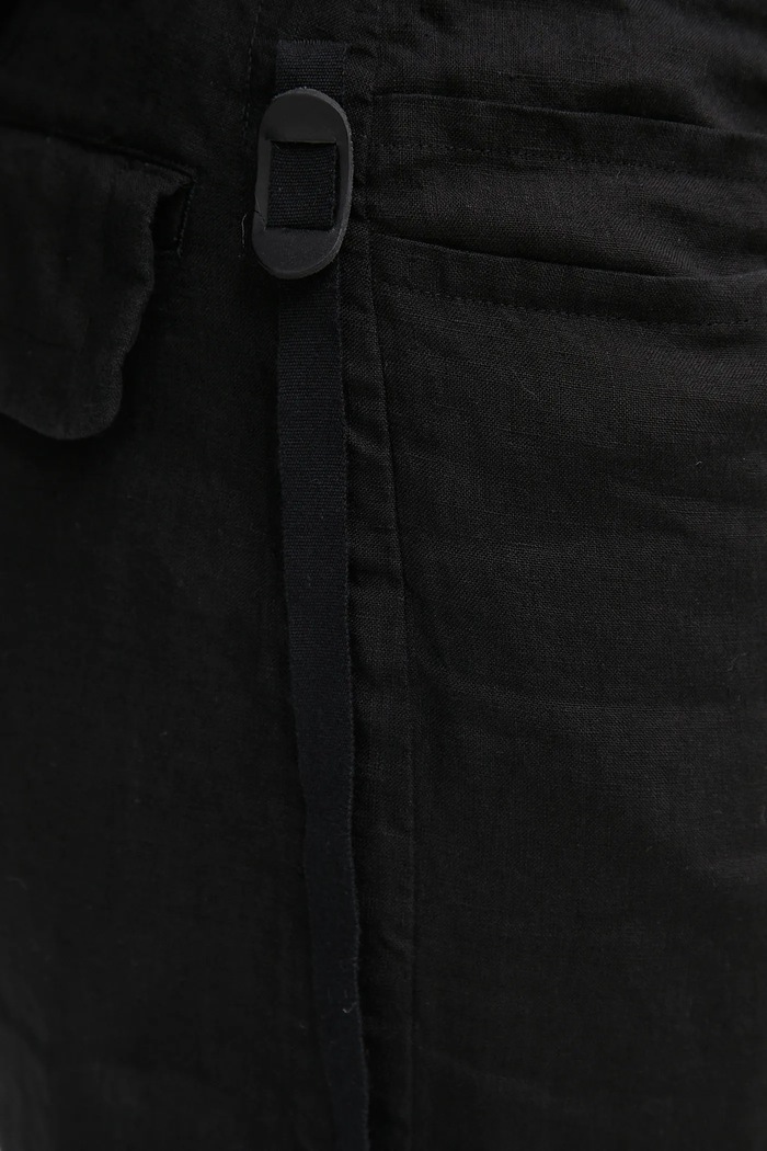 Undercover spodnie lniane Pants czarny UC1E4501.3