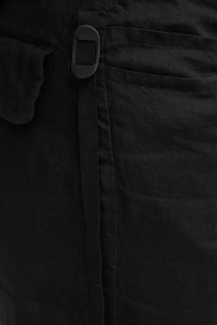 Undercover spodnie lniane Pants czarny UC1E4501.3