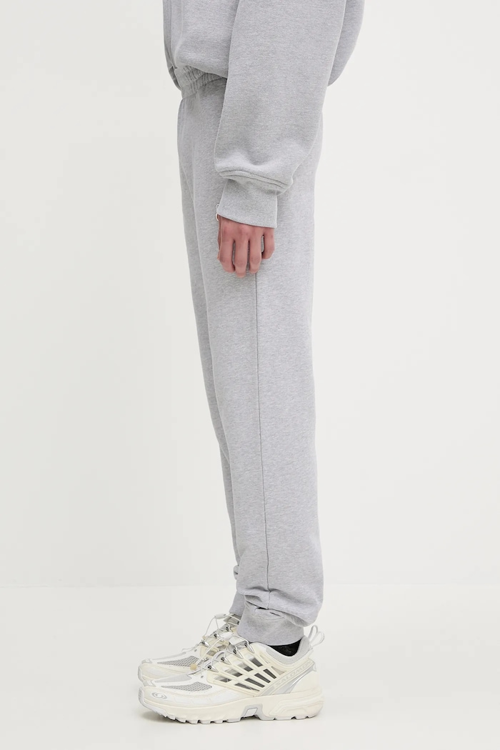 Maison Kitsuné pantaloni tuta di cotone Fox Head Patch Regular LM01114KM0001 grigio SS25