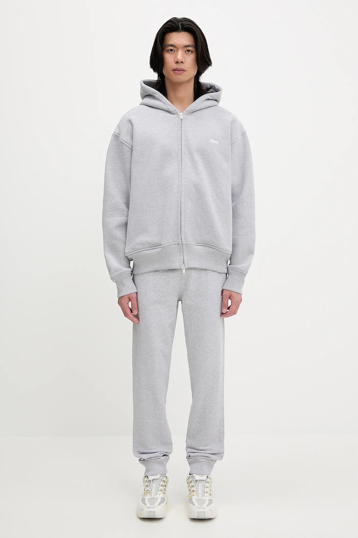 Maison Kitsuné pantaloni tuta di cotone Fox Head Patch Regular LM01114KM0001 grigio