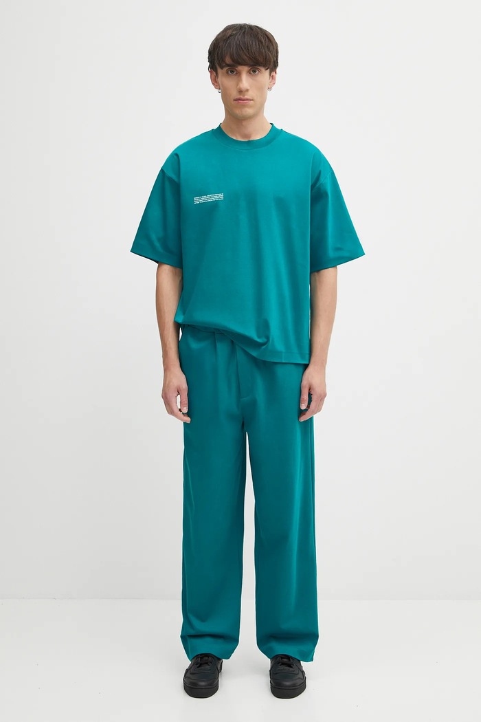 Pangaia cotton trousers DNA Interlock Trouser 10002443 turquoise