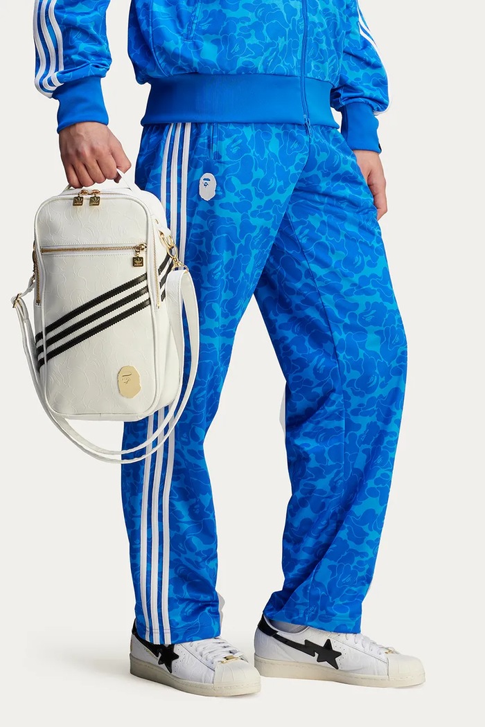 adidas Originals x BAPE SSTR PACK joggers JN7126 blue color patterned JN7126
