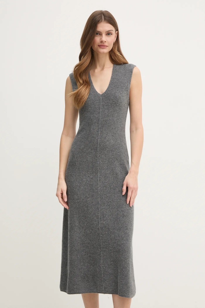 Μάλλινο φόρεμα Calvin Klein casual γκρί K20K208028