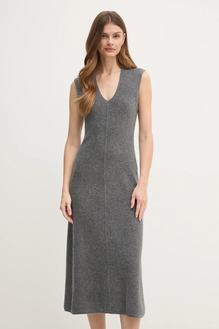 Μάλλινο φόρεμα Calvin Klein casual γκρί K20K208028