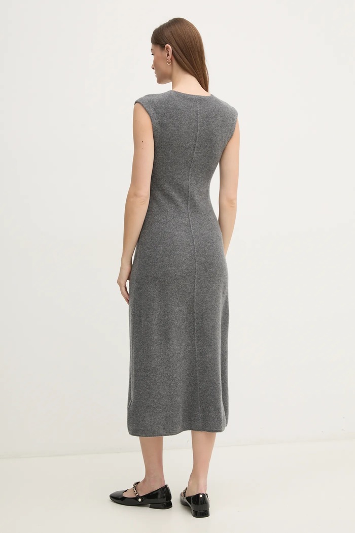 Μάλλινο φόρεμα Calvin Klein K20K208028 γκρί SS25