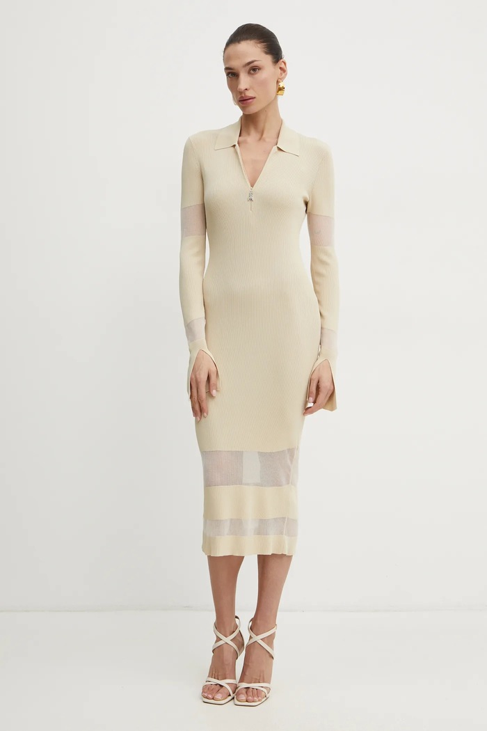 Φόρεμα Patrizia Pepe 8A1420.K078 μπεζ SS25
