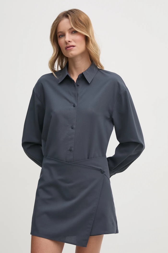 Calvin Klein Jeans ruha gombolós szürke J20J225086