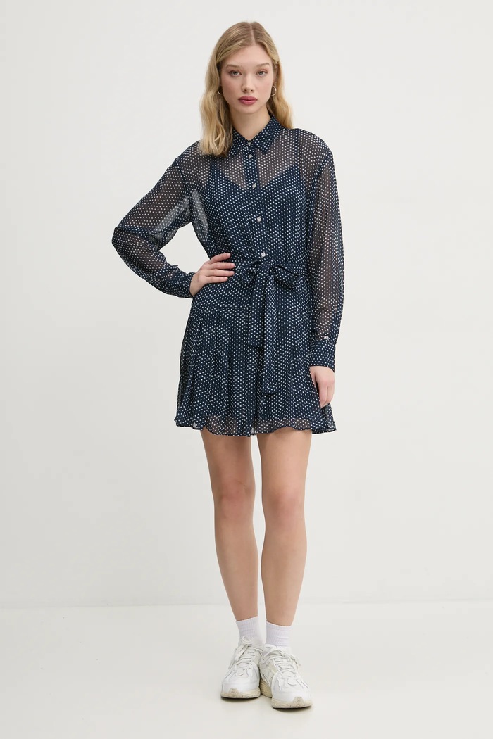 Tommy Jeans rochie DW0DW19473 bleumarin SS25