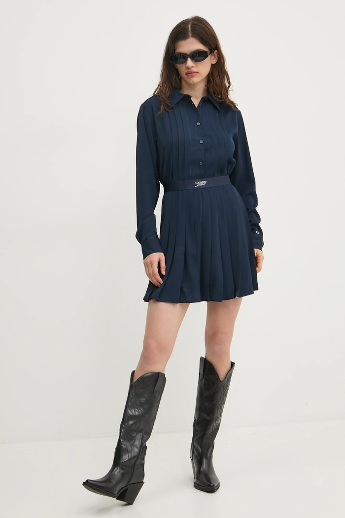 Šaty Tommy Jeans mini námořnická modř DW0DW19474