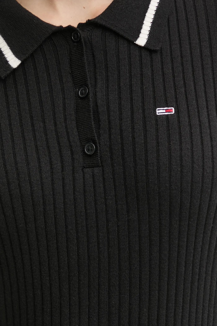 Φόρεμα από μείγμα μαλλιού Tommy Jeans DW0DW19476 μαύρο