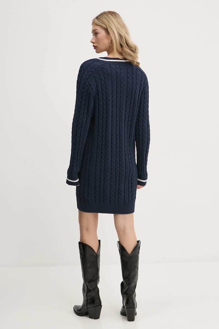 Oblečení Bavlněné šaty Tommy Jeans DW0DW20186 námořnická modř