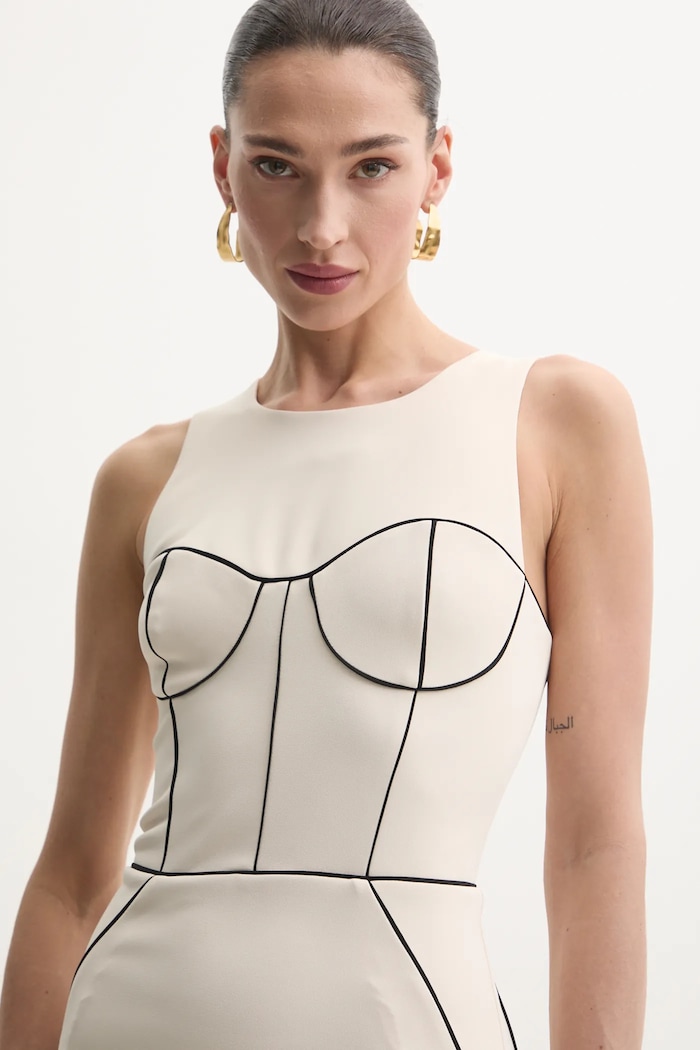 Elisabetta Franchi sukienka beżowy AB72451E2