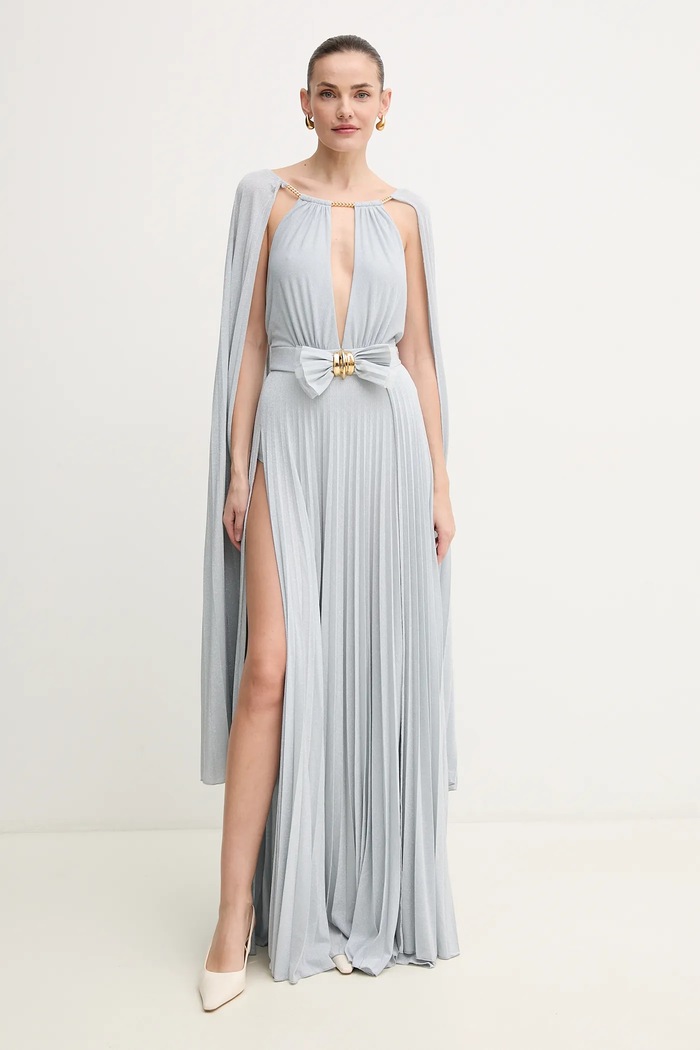 Φόρεμα Elisabetta Franchi απλικέ μπλε ABR1351E2