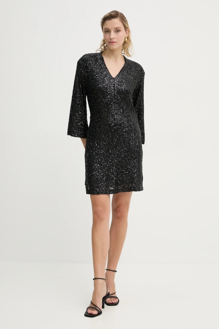 Haljina Bruuns Bazaar natpis crna BBW4192