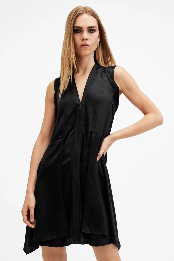 AllSaints Rochie din amestec de matase JAYDA W278DB