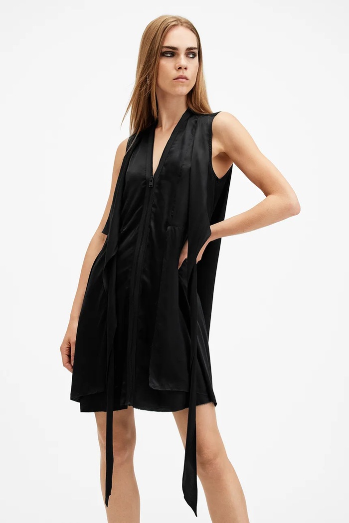 AllSaints Rochie din amestec de matase JAYDA W278DB