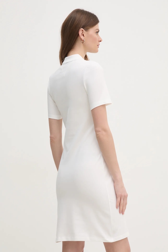 Îmbrăcăminte Tommy Hilfiger rochie din bumbac cu elastan WW0WW43228 alb