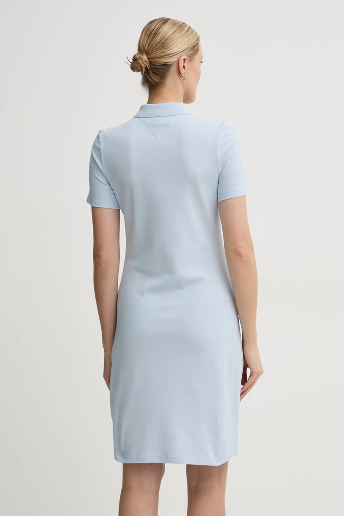 Îmbrăcăminte Tommy Hilfiger rochie din bumbac cu elastan WW0WW43228 albastru