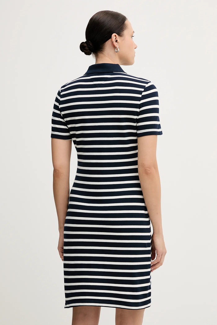Дрехи Tommy Hilfiger рокля от памук с еластан WW0WW43228 тъмносин