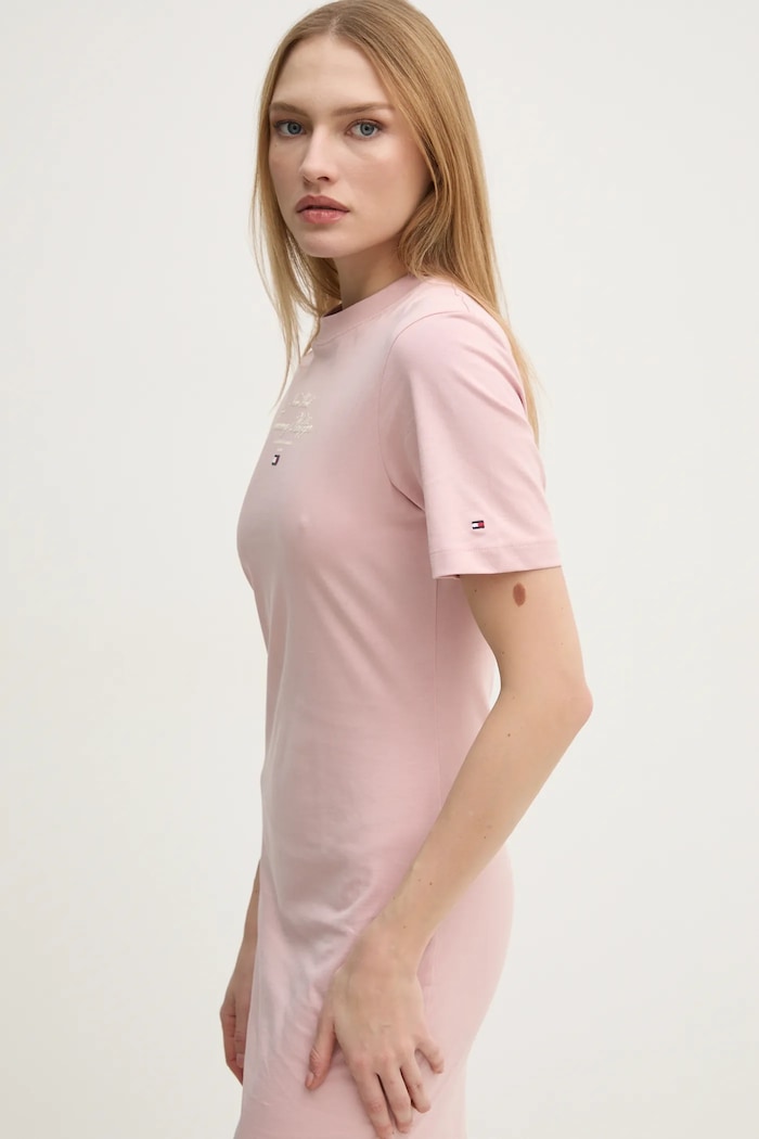 Tommy Hilfiger pamut ruha rózsaszín WW0WW43830