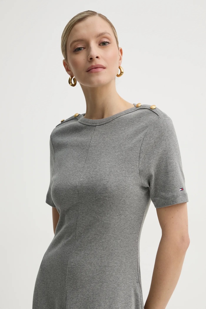 Tommy Hilfiger sukienka bawełniana szary WW0WW43838