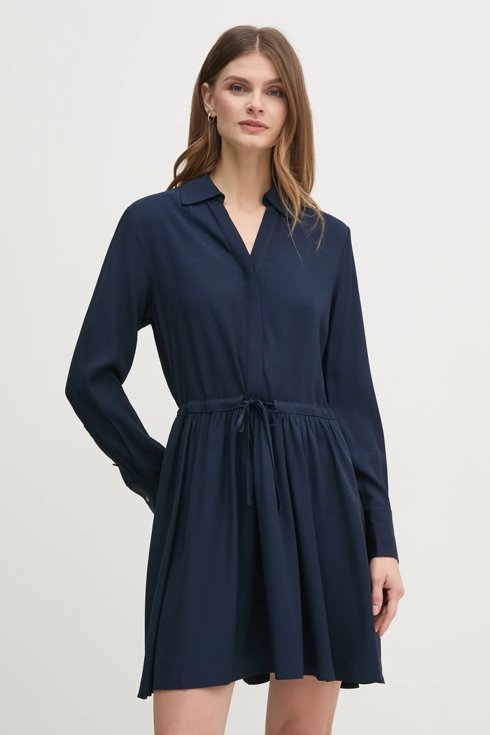 Рокля Tommy Hilfiger вискоза тъмносин WW0WW44020