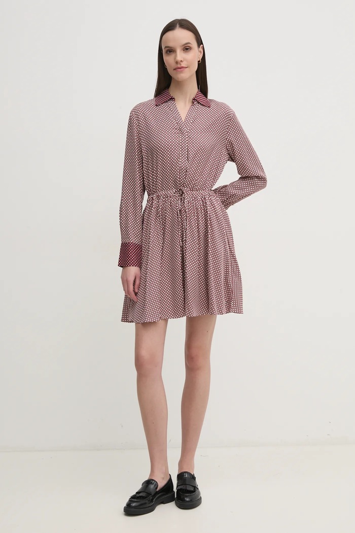 Šaty Tommy Hilfiger WW0WW44020 burgundské SS25