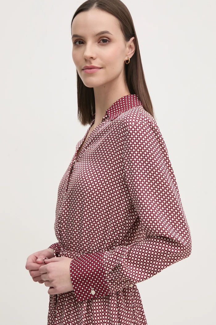Šaty Tommy Hilfiger burgundské WW0WW44020