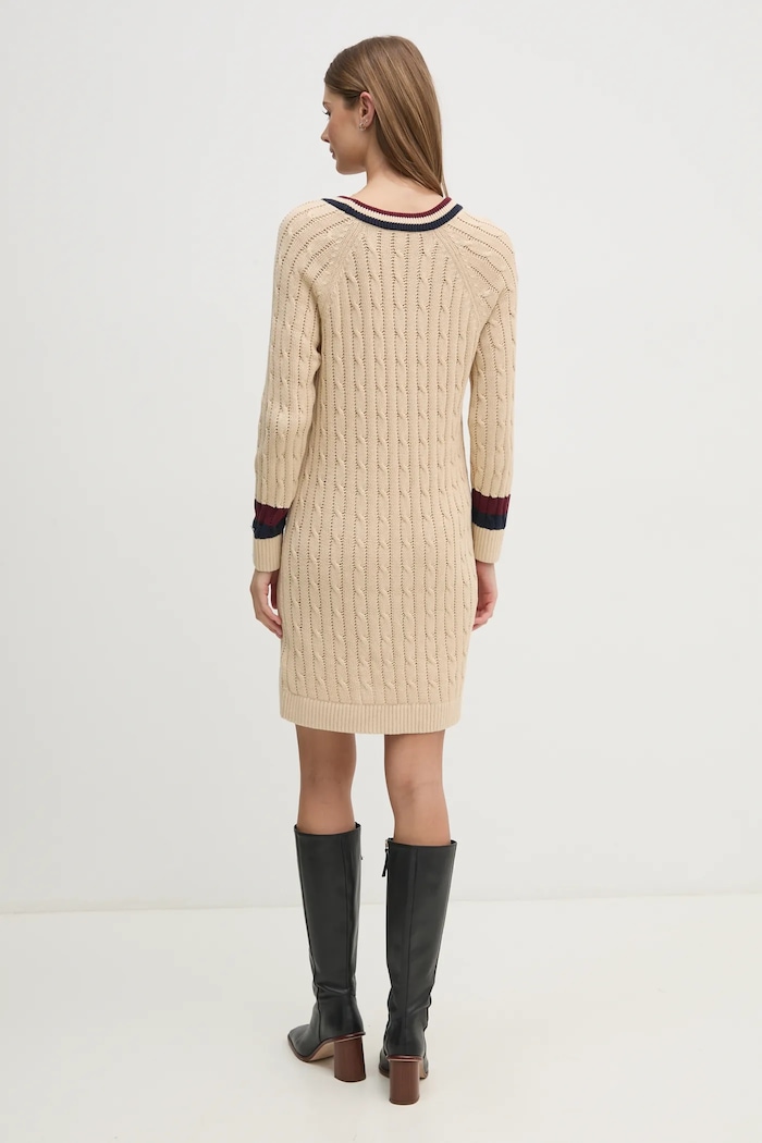 Oblečení Bavlněné šaty Tommy Hilfiger WW0WW44074 béžová