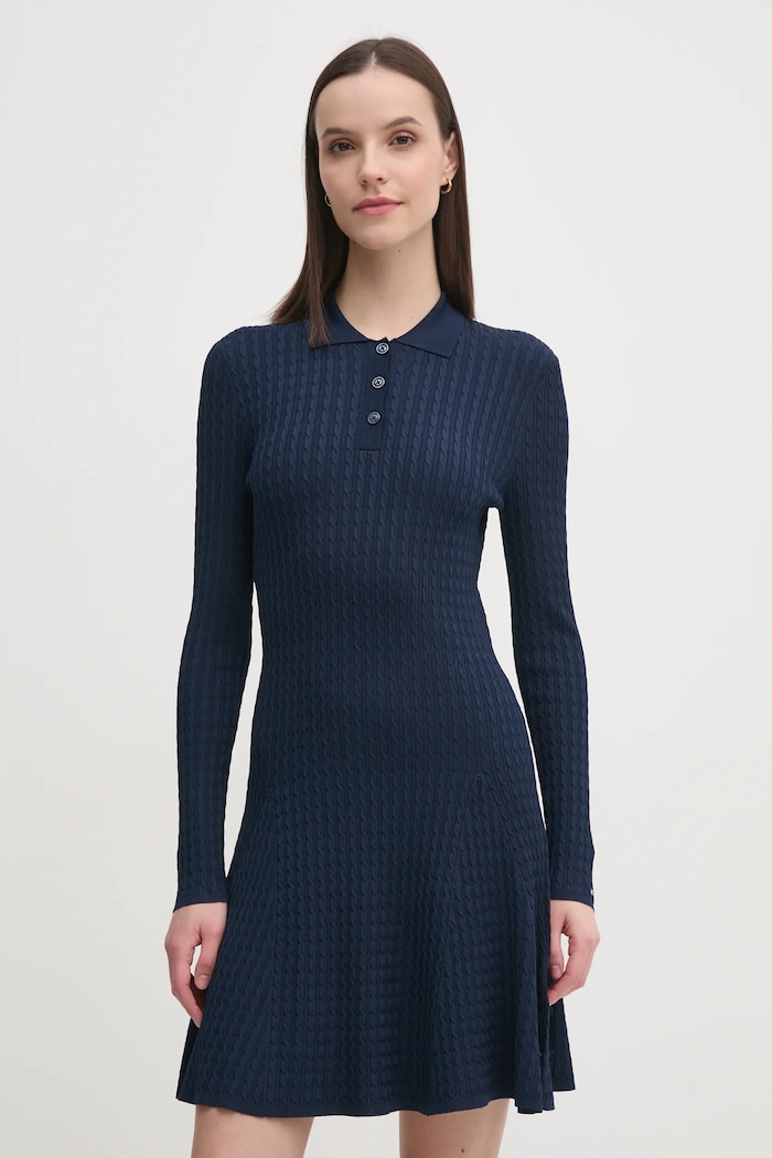Φόρεμα Tommy Hilfiger μακρύ σκούρο μπλε WW0WW44977