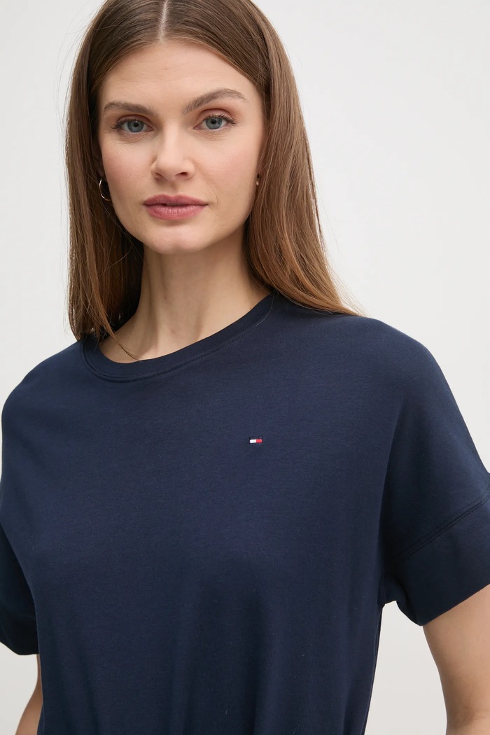 Bavlněné šaty Tommy Hilfiger Tommy Hilfiger WW0WW45183 námořnická modř