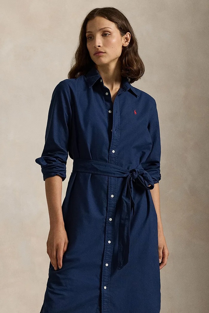 Ρούχα Βαμβακερό φόρεμα Polo Ralph Lauren 211963031 σκούρο μπλε