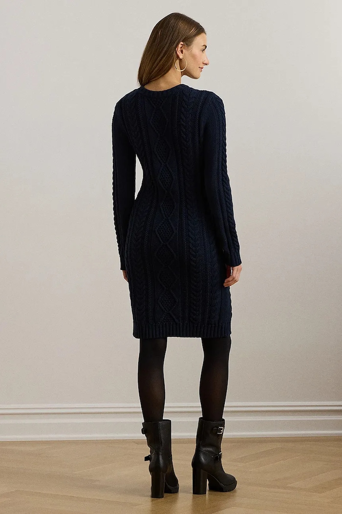 Βαμβακερό φόρεμα Lauren Ralph Lauren 200957468 σκούρο μπλε SS25