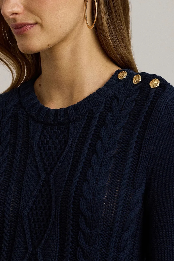 Βαμβακερό φόρεμα Lauren Ralph Lauren σκούρο μπλε 200957468