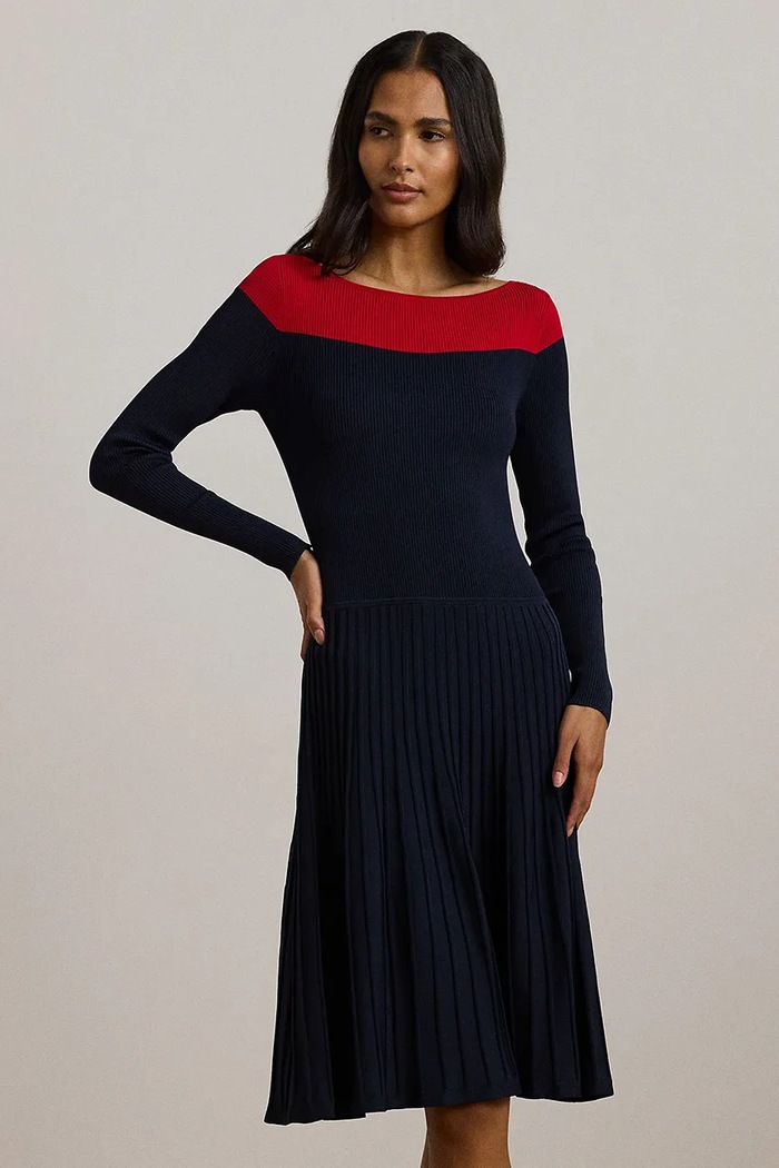 Odzież Lauren Ralph Lauren sukienka 200957685 granatowy