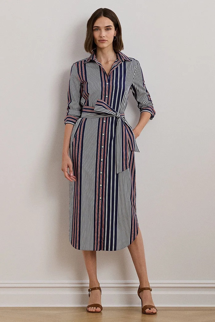 Bavlnené šaty Lauren Ralph Lauren pásiky viacfarebná 200962683