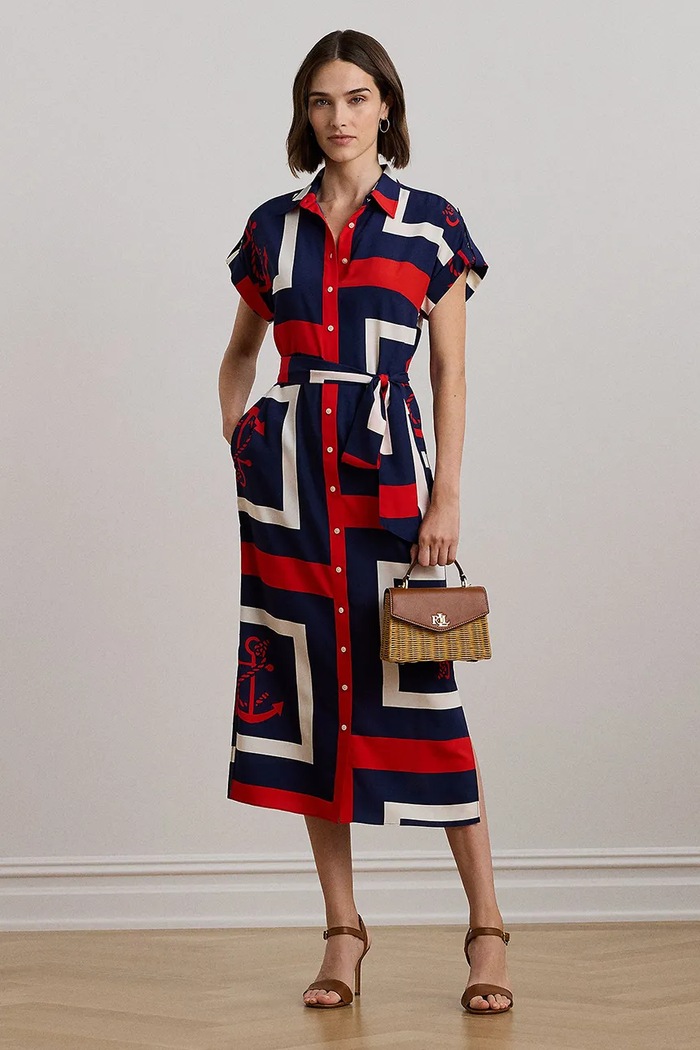 Šaty Lauren Ralph Lauren midi modrá 200962942